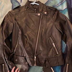 Leather jacket womens h&m size 2